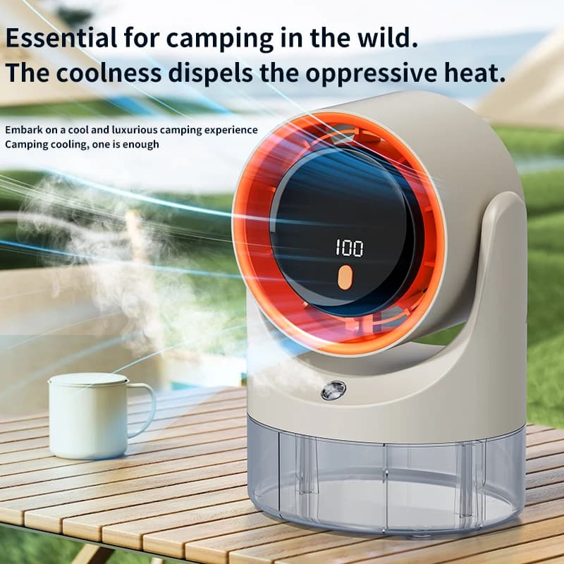 Ventilatore Portatile con Nebulizzatore d'Acqua, Umidificatore da Tavolo, Ventilatore Spray Rinfrescante