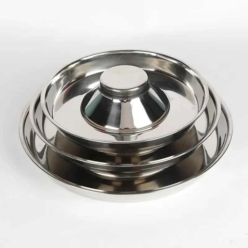 Eco-Friendly Solid Dog Food and Drink Bowl with Custom Logo Large Capacity Stainless Steel Waterproof Pet Bowl for Outdoor