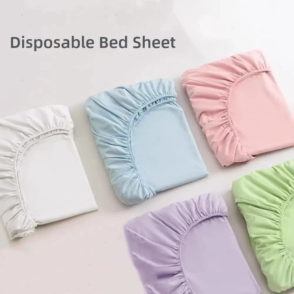 Lenzuolo Monouso in Tessuto Non Tessuto con Elastico, Coprimaterasso Singolo Antiscivolo, Copriletto Monouso per Hotel