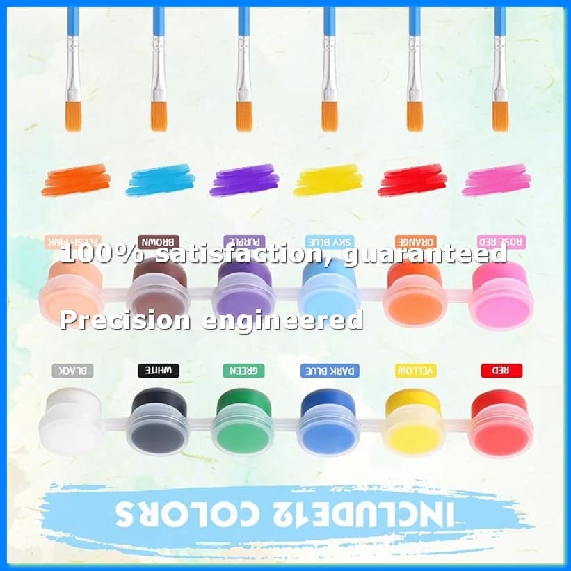 336 Pcs Mini Acrylic Paint Set 24 Set 12 Colors Acrylic Paint Strips 48Pcs Painting Brushes for Kids Adults (3ml)-A23R