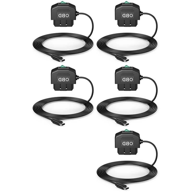 For car-5X Dash Cam OBD Hardwire Kit, Dash Camera USB Type C Hardwire Kit With OBD Power Cable For Dashcam 12-24V To 5V/3A