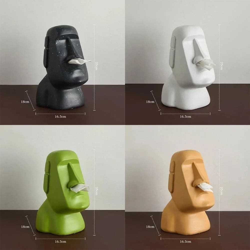 Porta carta creativo Isola di Pasqua Scatola di fazzoletti Moai statua di pietra Scatola di carta per tovaglioli Moai Decorazione della casa di carta igienica 3D