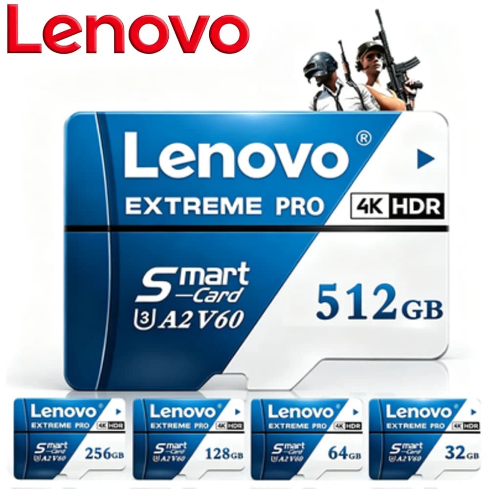 Lenovo High-Speed 32GB 64GB 128GB 256GB 512G Memory Card for GoPro Hero Action Camera 4K 120fps Micro SD TF Card UHS-I U3 V30 A2