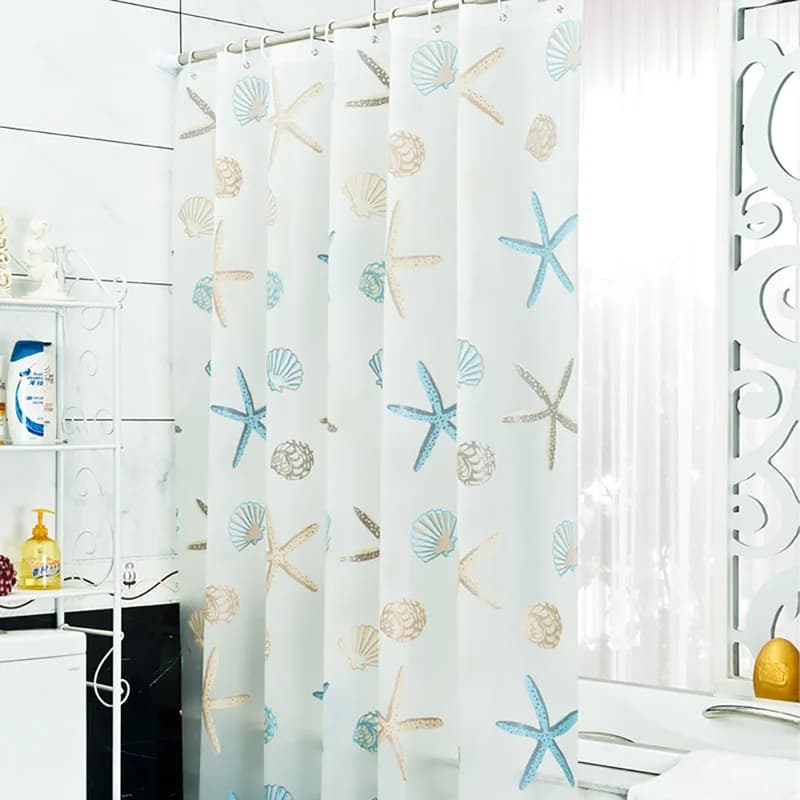 PEVA Tenda da doccia impermeabile Muffa Tenda da bagno Onda Finestra Tulle Casa Lusso con ganci Doccia ondulata pieghevole pesante
