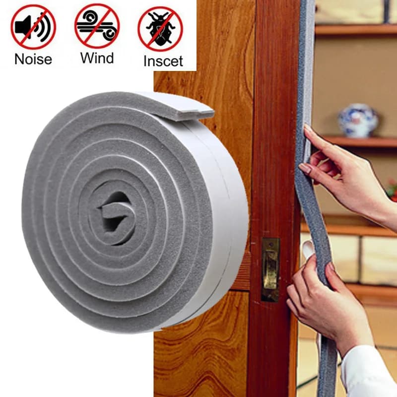 Sealing strips for doors and windows 2 rolls self-adhesive sponge anti-dust sealing strip for doors and windows