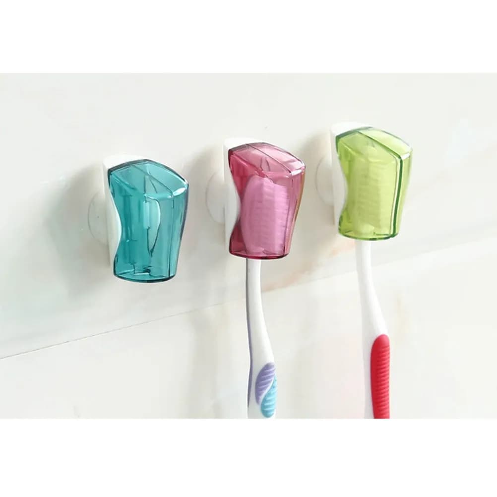 9 Pcs Clean and Hygienic Toothbrush Portable Holder Protector Suction Cup for Mirror Bathroom Wall-mounted Covers Holders