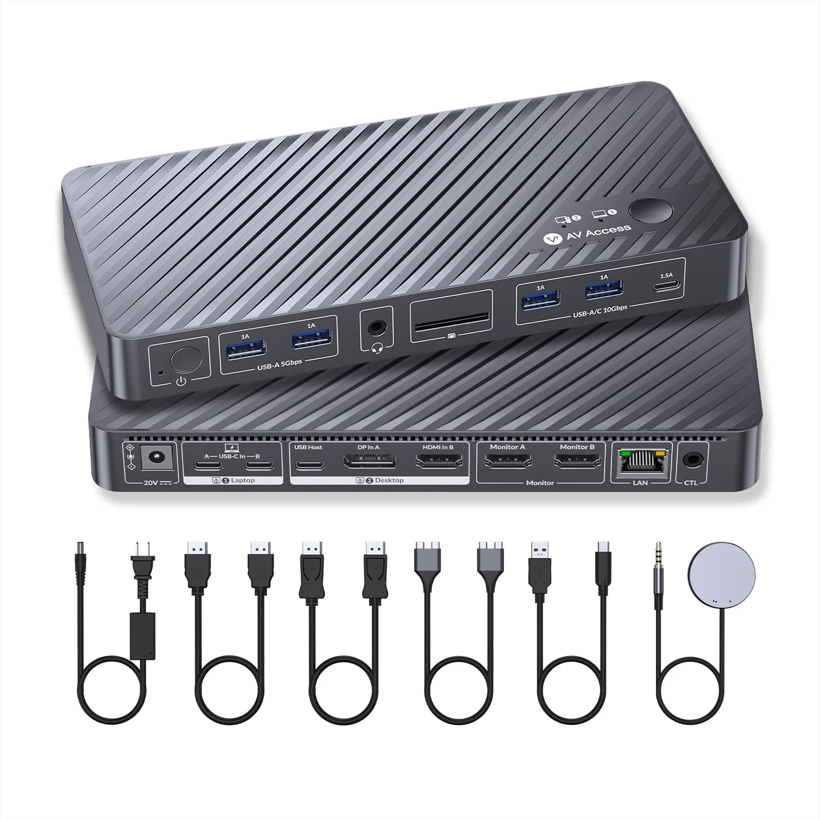 Docking Station USB-C per MacBook M3/M4, Switch KVM 2 Monitor 2 Computer, Display HDMI Dual 4K, 1 Laptop + 1 Desktop (iDock M10)