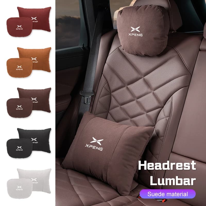 Auto Collo Cuscino Poggiatesta Supporto Lombare Per Xpeng G6 P7 P7i X9 G3 G3i G9 P5 X2 N5 F30 Gamosciata Traspirante Cuscino In Vita Accessori