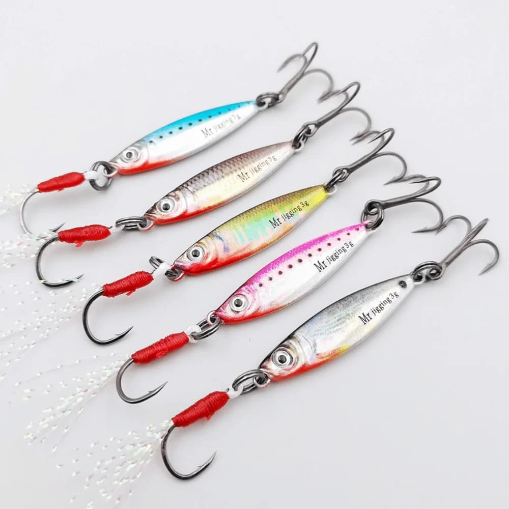 Iron Plate Micro Sized Bait 3D Design Mini Size Metal Cast Jig Spoon 1.5g 3g 5g Weight Metal Material 3D Mini VIB Lure Pesca