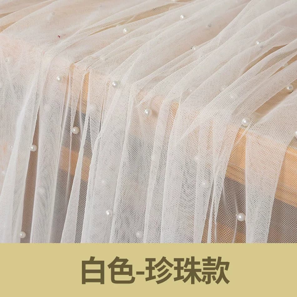 Runner da Tavolo in Tulle Perlato, Drappeggi Trasparenti Bianchi per Arco Nuziale, Sfondo per Feste di Compleanno, Decorazione per Abito da Sposa Fai-da-Te