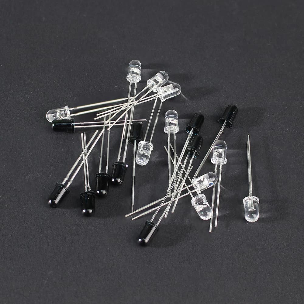 10 Set Kit emettitore e ricevitore LED a infrarossi 3mm(F3) 5mm(F5) Diodi 940nm 1.4-1.6V 20mA per progetti di telecomando con sensore