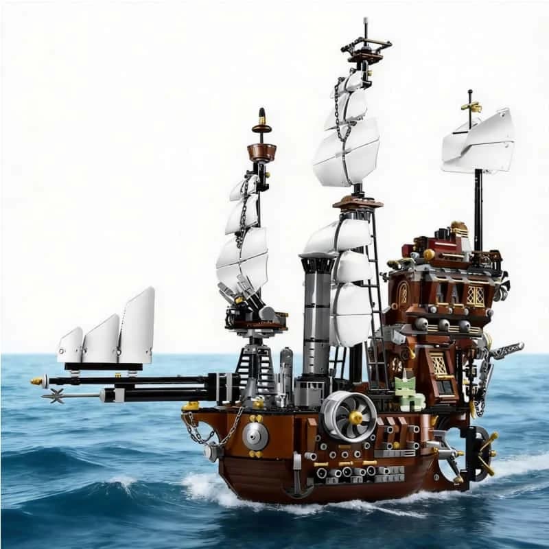 Nuovo modello 2026 Nave Pirata Manatee Caribbean Adventure Barracuda Bay, blocchi da costruzione adatti per adulti, giocattoli per Natale