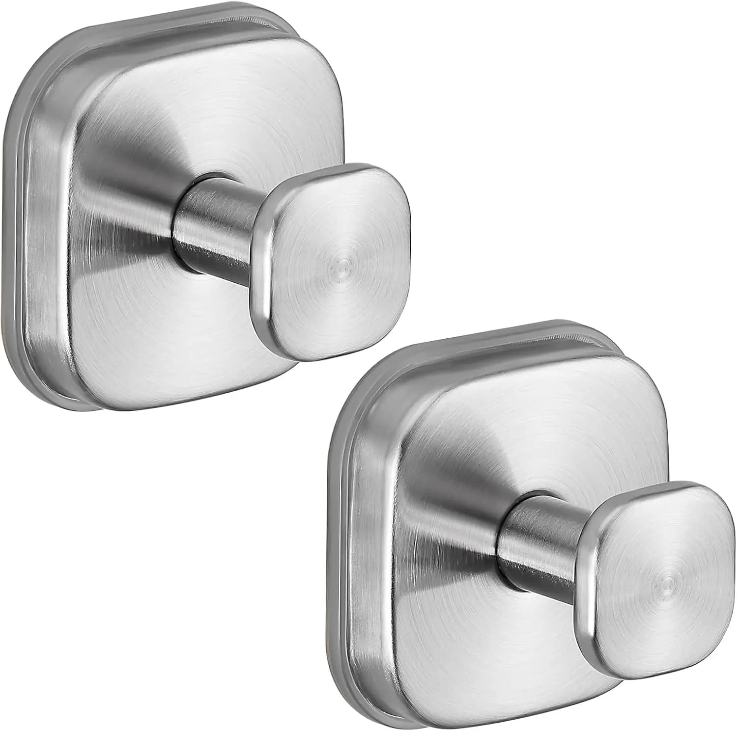 Ganci a ventosa resistenti e riutilizzabili - Impermeabili per asciugamani, accappatoi, spugne, ghirlande, montaggio senza foratura su vetro, piastrelle, metallo (2, nichel spazzolato)
