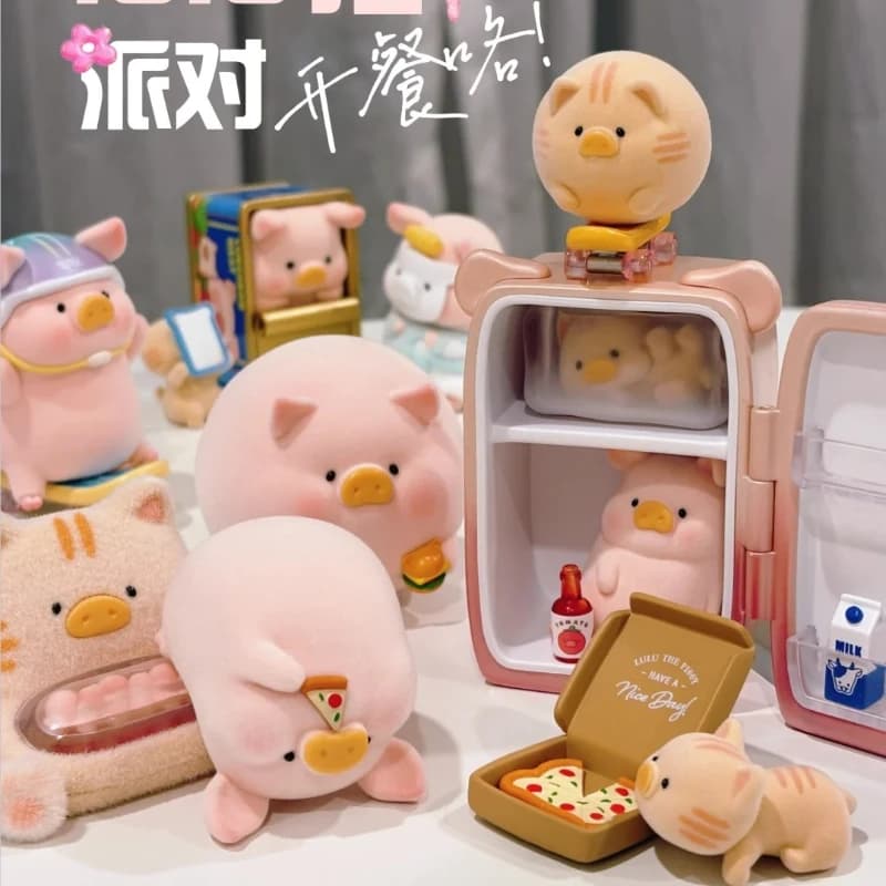 Lulu Pig Associated Daily Blind Box Kawaii Piggy Anime Figure Doll Surprise Bag Room Ornament Collection Model Toys Kids Gi