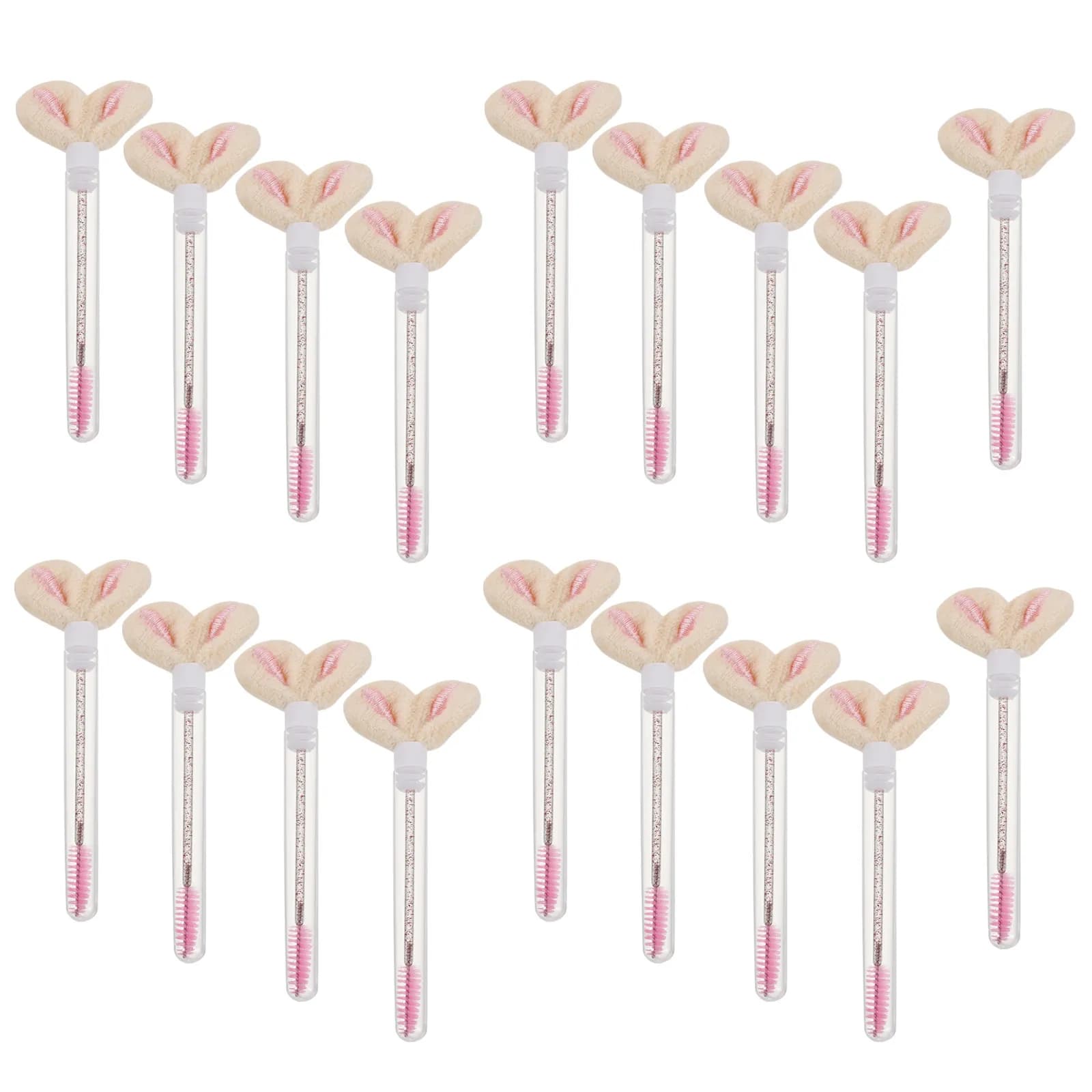 20Pcs Crystal Lash Wands Disposable Eyelash Spoolie Brushes Tubes for Eyelash Extensions Mascara Applicator Tool