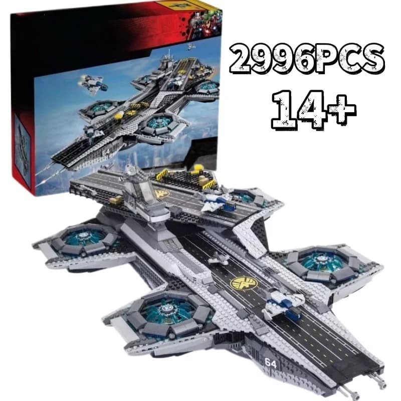 NEW 2996PCS 76042 Super Heroes S.H.I.E.L.D. Helicarrier, Large Assembled Building Blocks for Boys, Children's Educational Toy