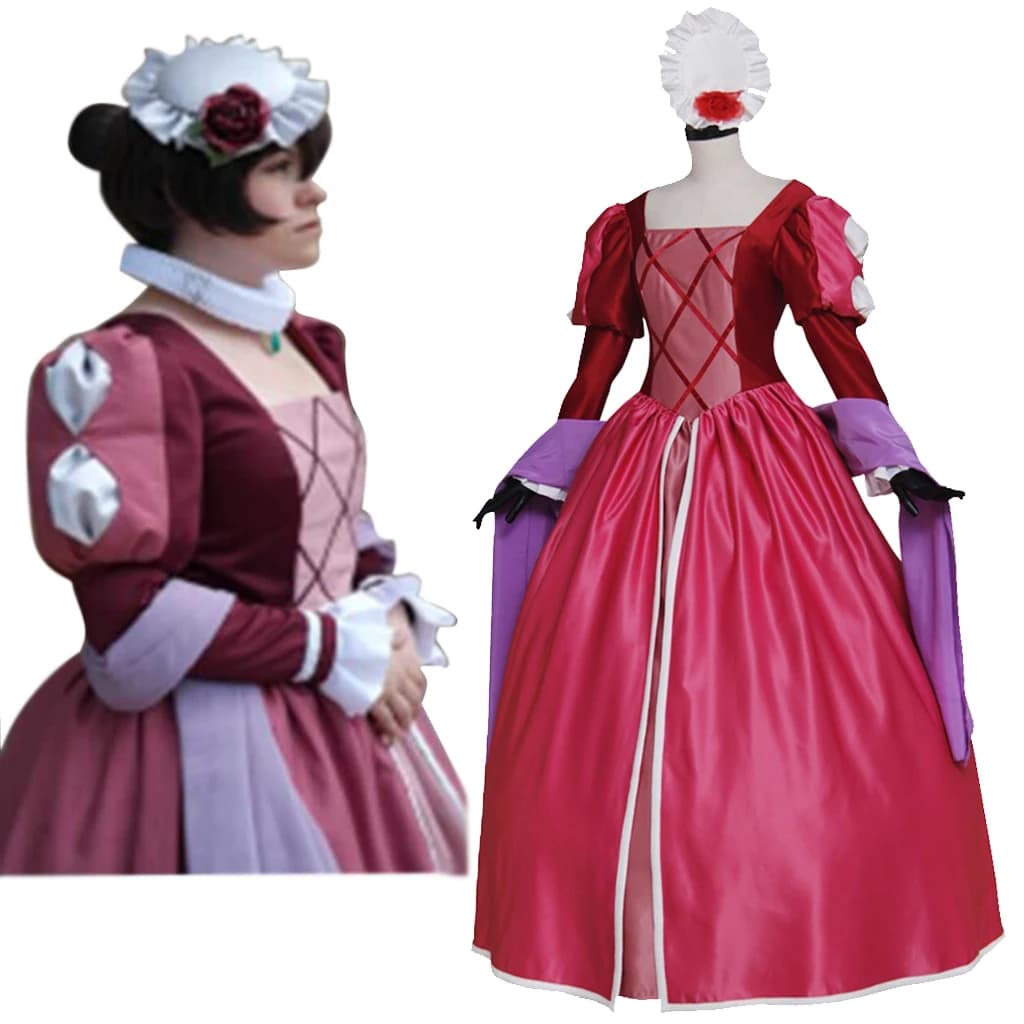 Anime Principessa Tutu Rue Cosplay Balletto Costume di Ballo Rinascimentale Corte Reina Abito di Sfera Festa di Halloween Kraehe Abiti