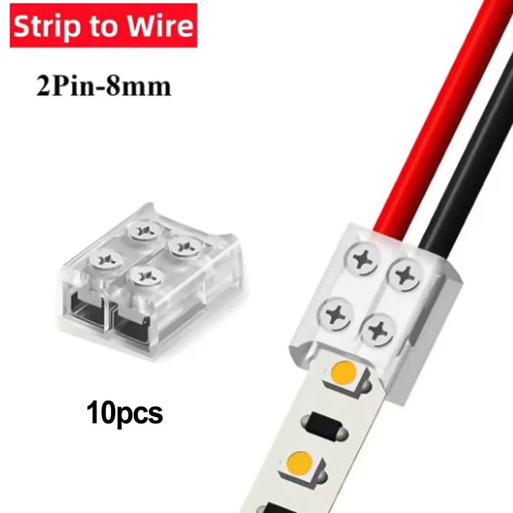 Screw Fixing LED Strip Terminal Kit Includes Ten Units Designed To Optimize Your Light Installation Experience (8/10 MM)