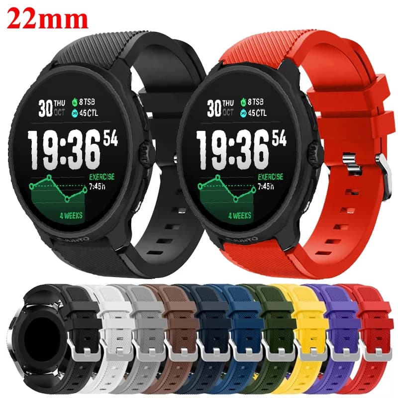 22 mm Silicone Sports Strap for Suunto Race 2/Race S Run strap for Suunto Vertical 2/5 9 Peak Pro/DLC/Cintura ocean