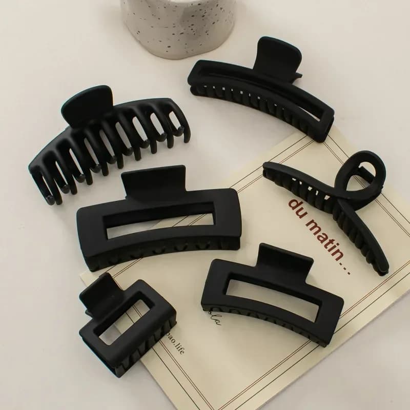 Artigli per capelli grandi neri stile coreano Eleganti forcine in acrilico Barrette Fermagli per capelli a granchio Copricapo per accessori per capelli da donna