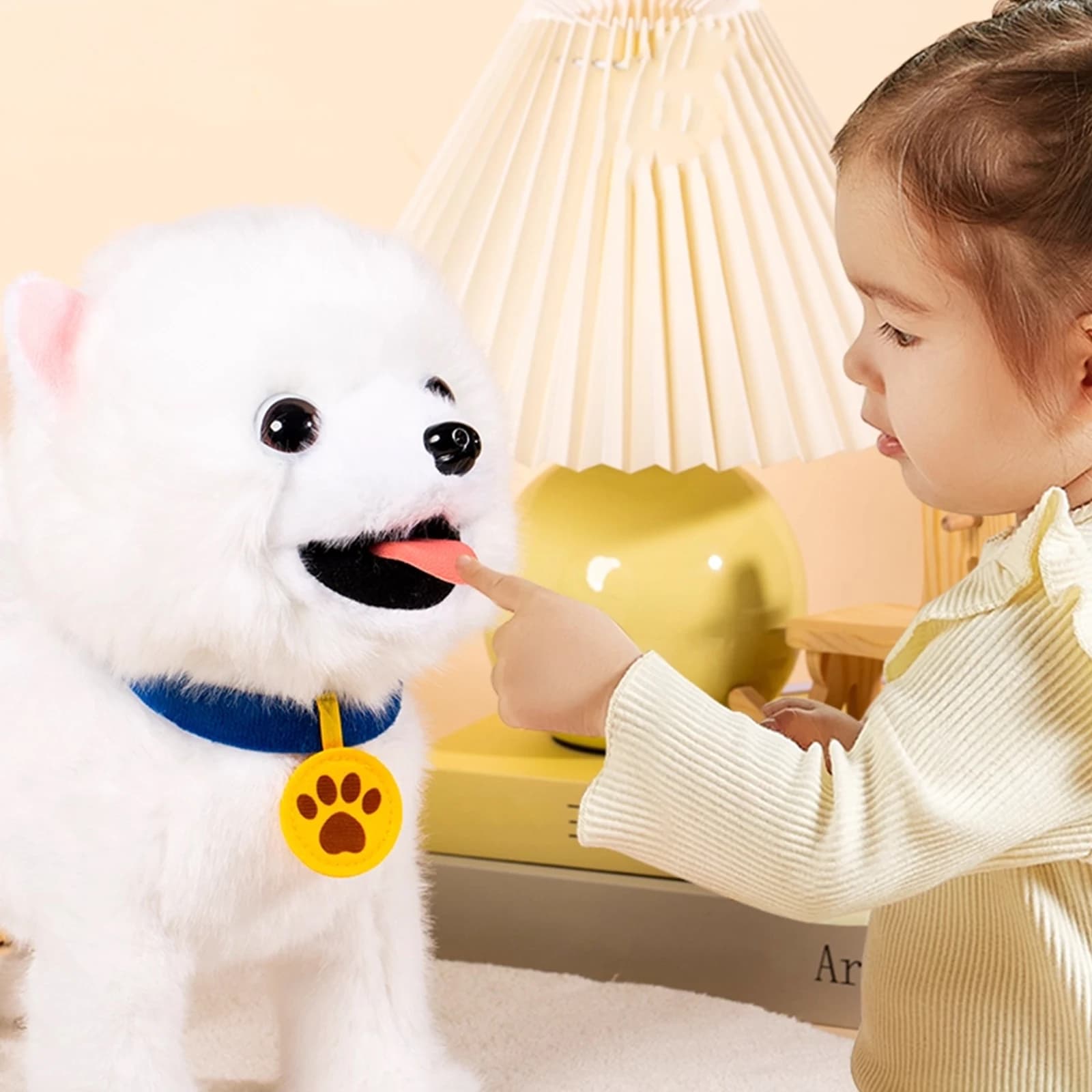 Guinzaglio Elettrico Walking Dog Toy Peluche elettronico interattivo per bambini - Leccare movimenti realistici, imitazione vocale, telecomando