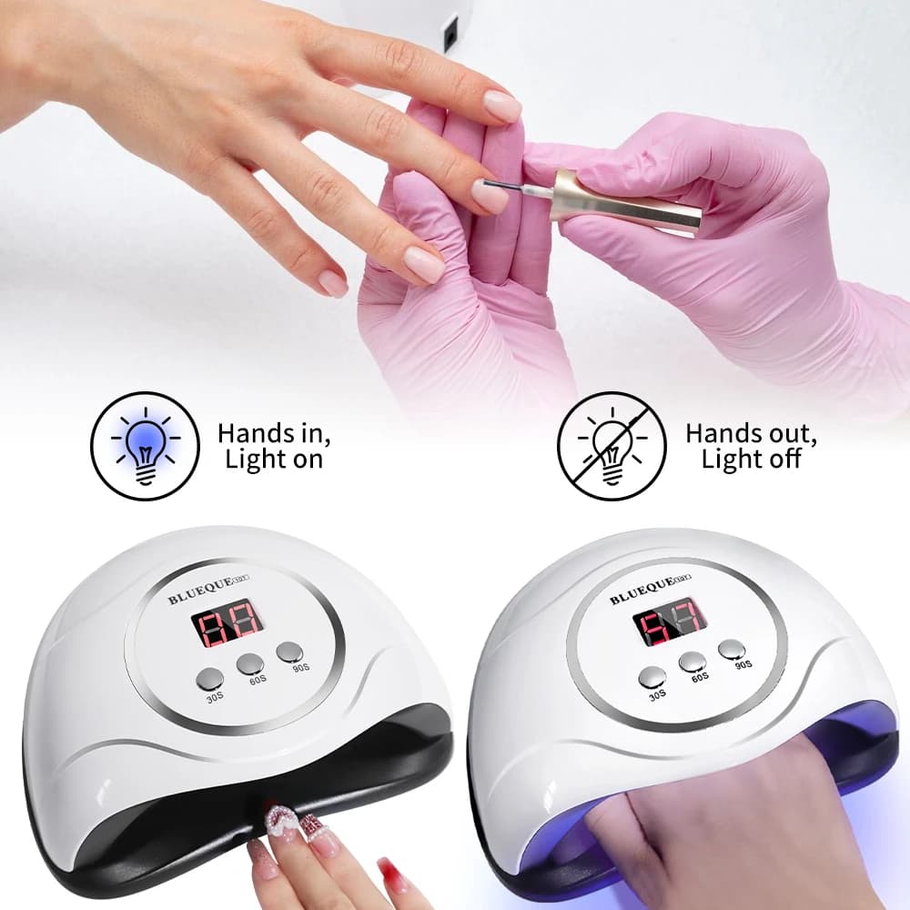 Professional LED Nail Lamp, UV Dryer for Manicure, UV and LED Gel Machine with Intelligent Sensor and USB Connector