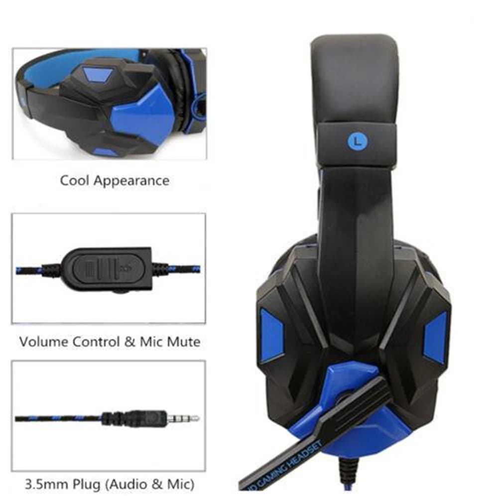 3.5 mm wired gaming headset with microphone 120 ° Stereo play head for low PC adjustable for laptop smartphone PS4 PS5 Xbox