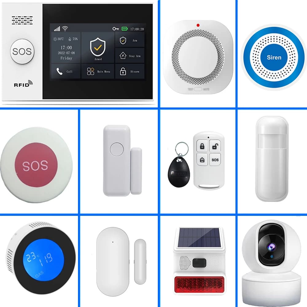 Sistema di allarme domestico intelligente PGST 4G Tuya, set combinato di allarme di sicurezza domestica wireless WiFi 433 MHz