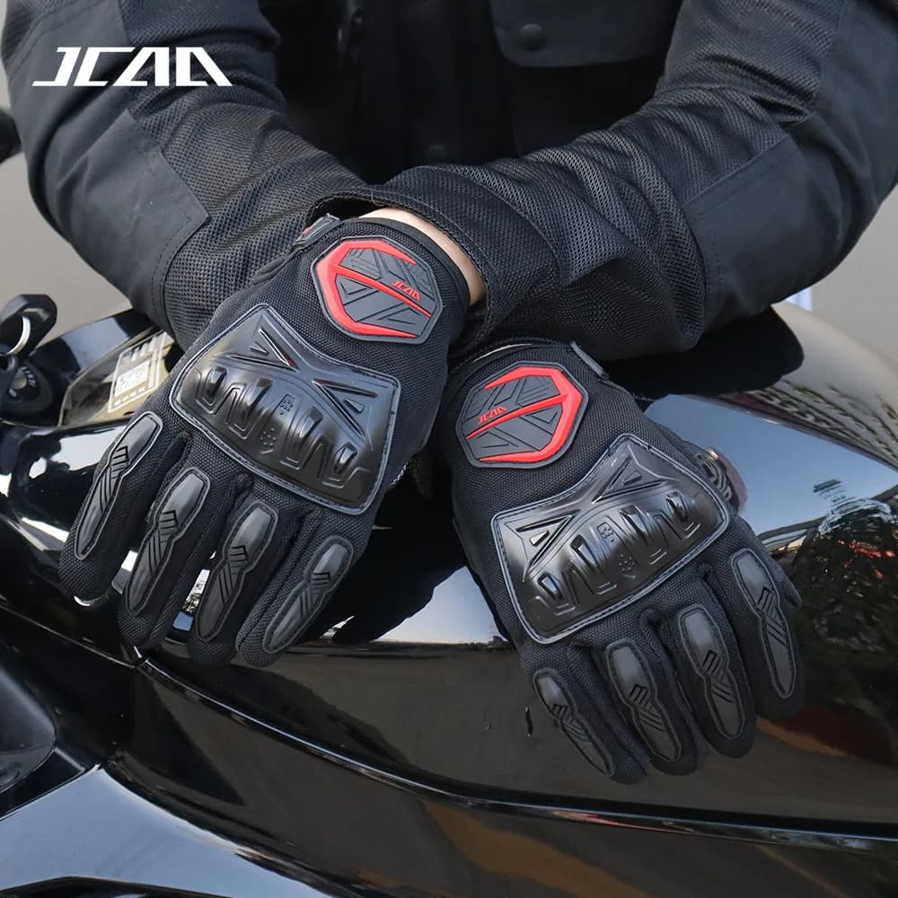 JCAA Summer Motorcycle Gloves Men Women Breathable Mesh Touchscreen Riding Gloves Anti Slip Motorbike Motocross Gear