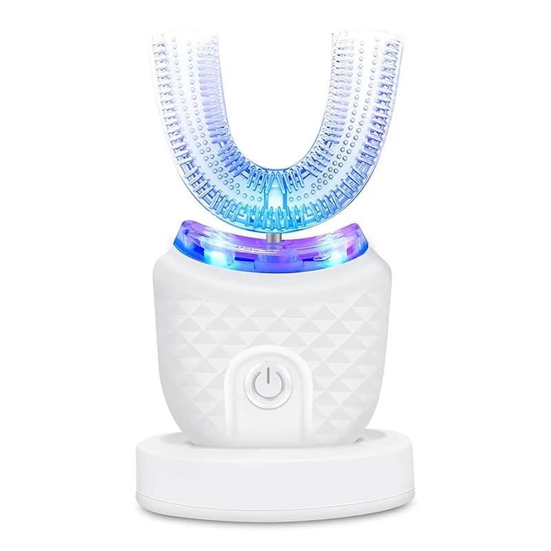 Nuovo spazzolino elettrico in silicone a forma di U ricaricabile intelligente 360 Spazzolino elettrico da viaggio a casa
