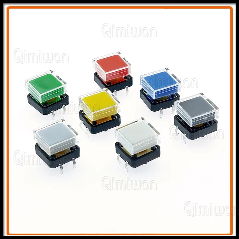 10 pezzi interruttore a pulsante tattile B3F + cappello a colori A14 10 pezzi + cappuccio trasparente 10 pezzi microinterruttore tattile tattile momentaneo 12 * 12 * 7,3 mm