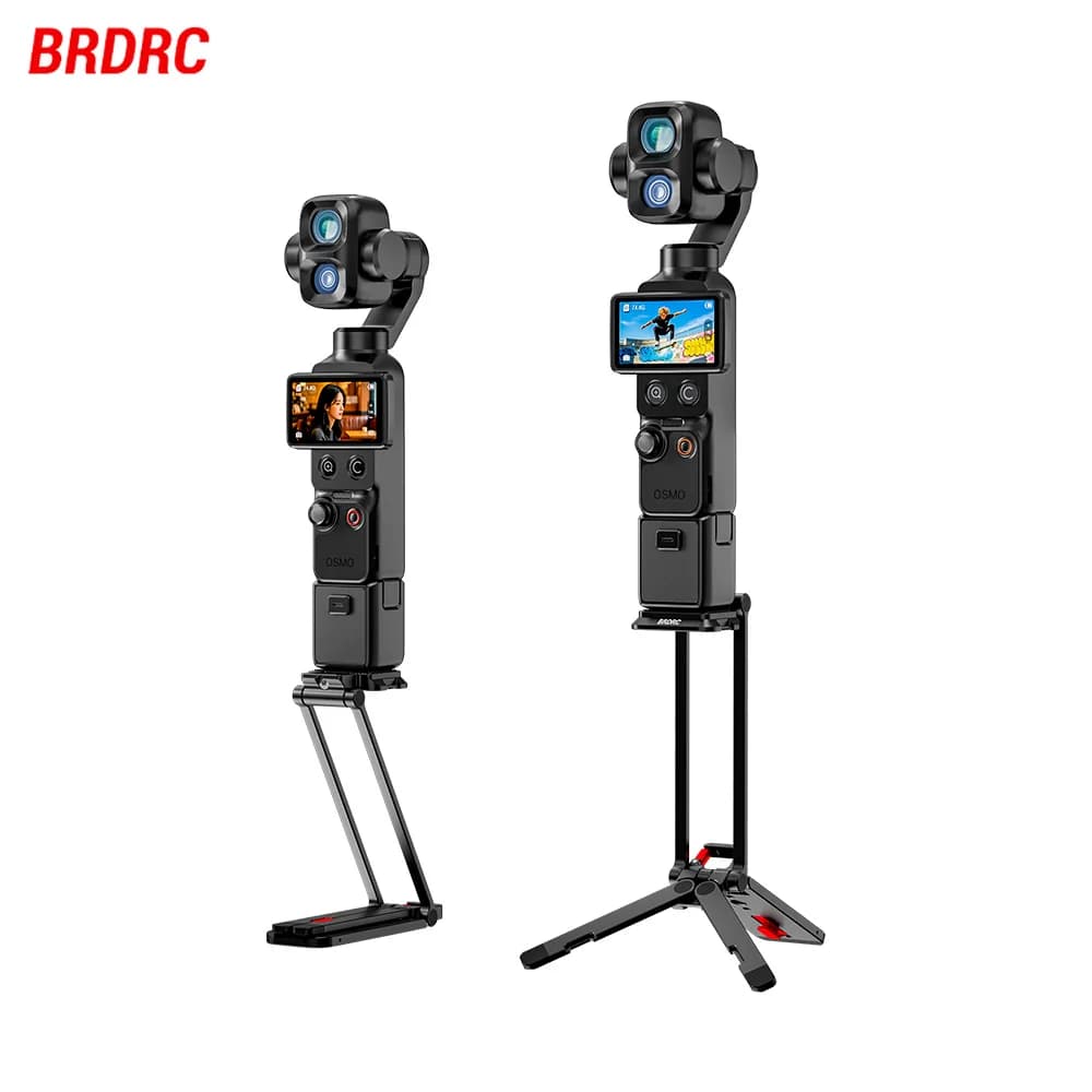 BRDRC Mantis Magnetic Rotatable Metal Tripod for DJI Pocket 4/4P/3/Insta360 Luna Ultra Foldable Selfie Stick with Hidden Hook