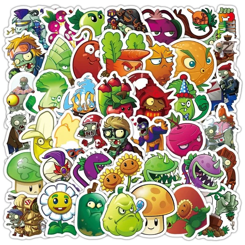 New Stickers DIY Plants Vs. Zombies for Laptop, Water Bottles, Valigies, Telefoni, Skateboard, Quaderni, Decalcomanie in Vinyl Waterproof