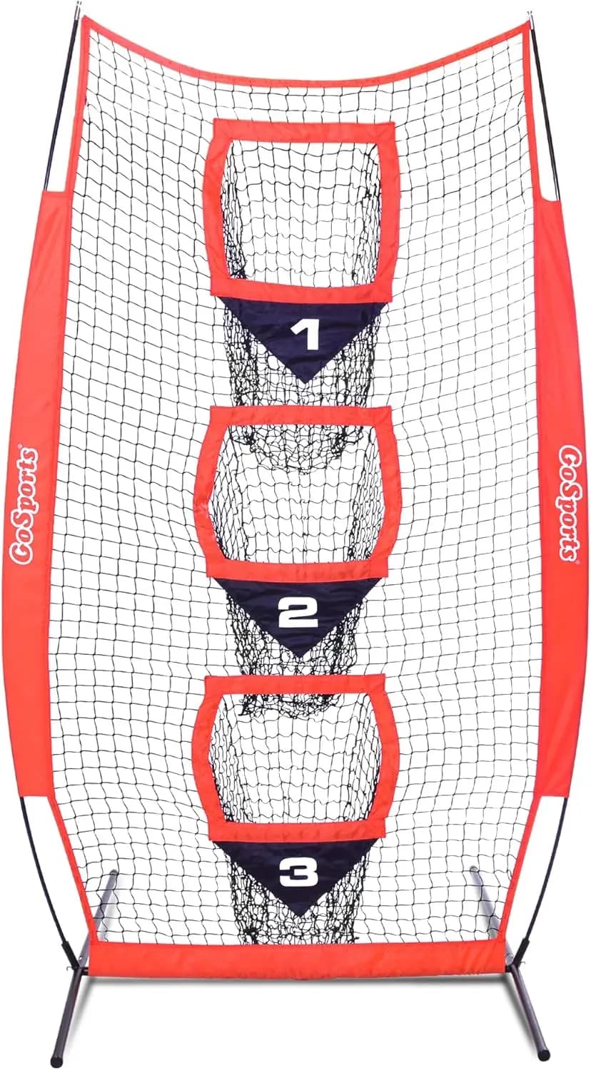 Rete da Lancio per Allenamento Calcio 8x4 piedi, Opzioni Colore Nero o Rosso