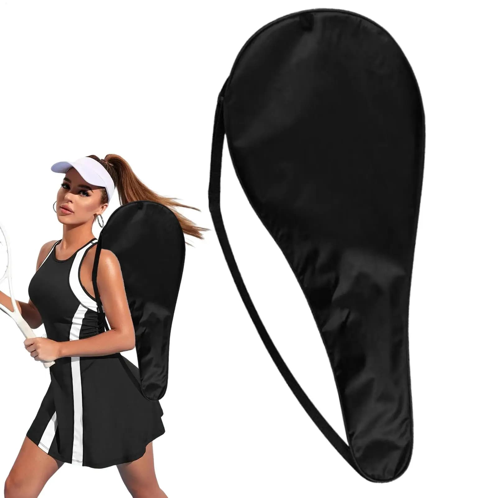 Tennis Racket Bag Portable Tennis Racket Cover Single Pack Tennis Racket Protective Cover Oxford Cloth Waterproof Shoulder Bag