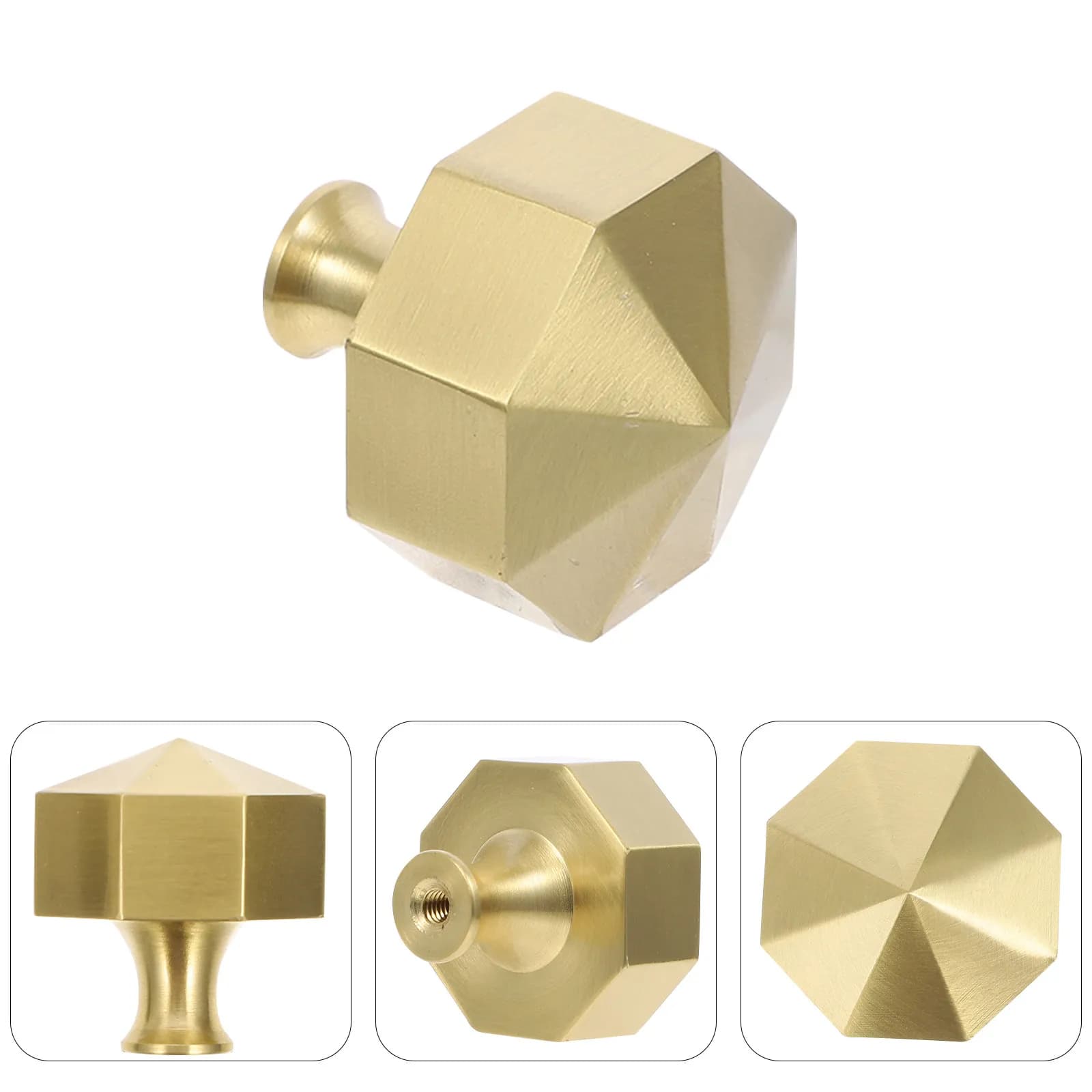 Maniglia Moderna in Ottone per Mobili, Forma Ottagonale, per Armadi, Cassetti, Porte, Casa, Ufficio, Hotel, Ristrutturazioni