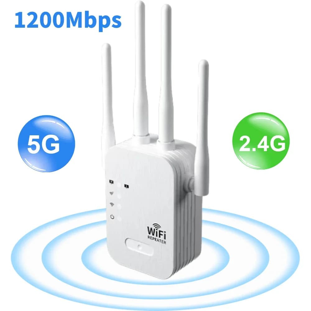 Ripetitore WiFi 1200Mbps Wireless Extender WiFi Booster 5G 2.4G amplificatore di rete Dual-band segnale a lungo raggio Router WiFi Home