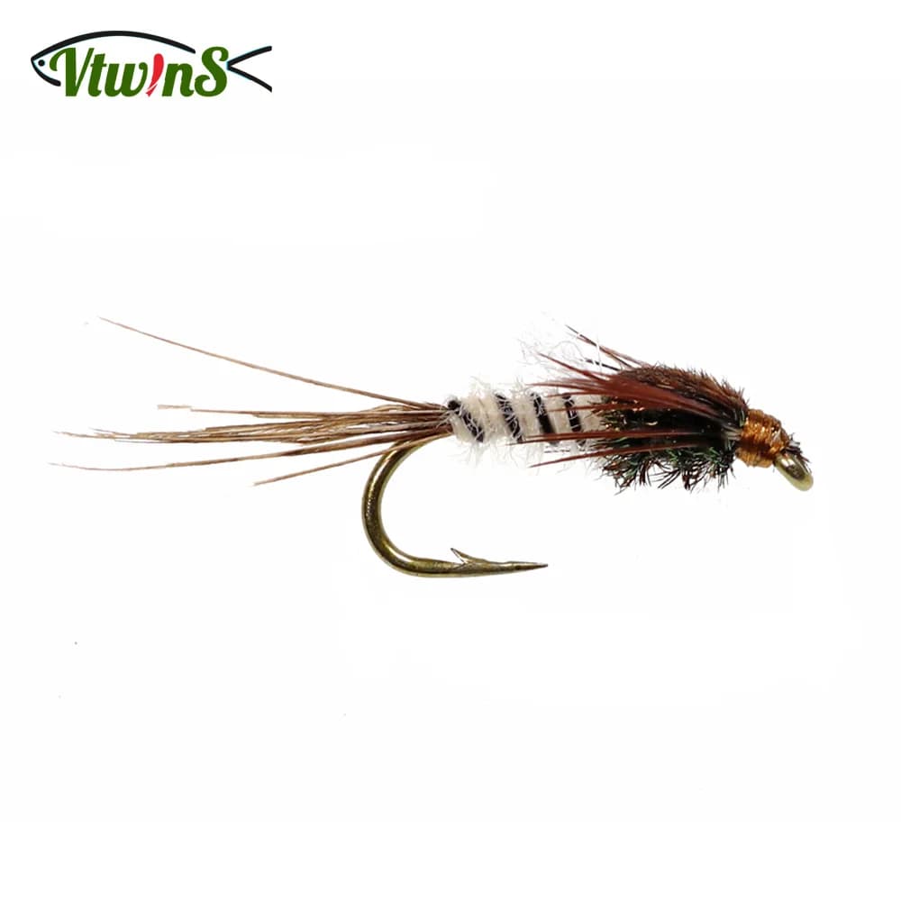 Vtwins 6PCS Emergers Nymphs mosche fagiano Mayfly Fly per trota Bass esche da pesca a mosca gancio esche artificiali affrontare