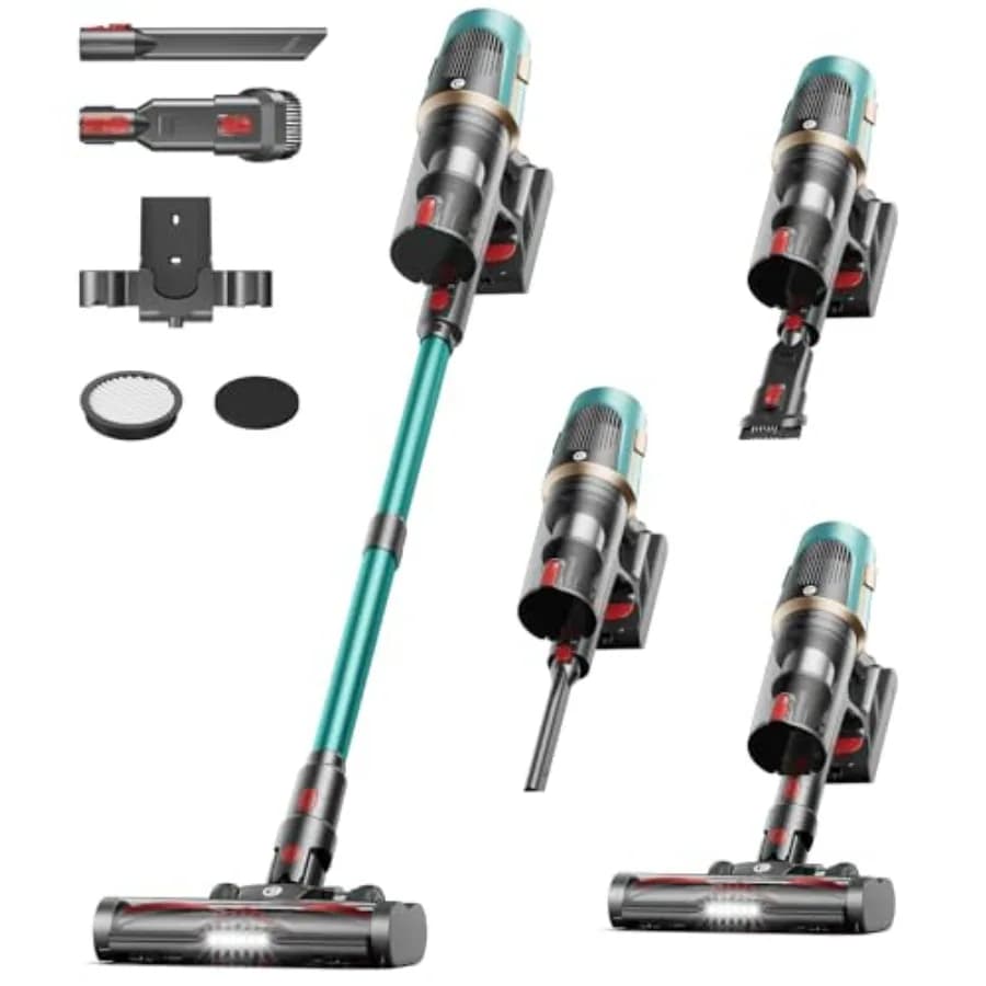 Wireless Vacuum Cleaner Powered 580W 48KPA 65 Minutes of Autonomy, Wireless Vertical Vacuum Cleaner for Home with Self-supporting Function