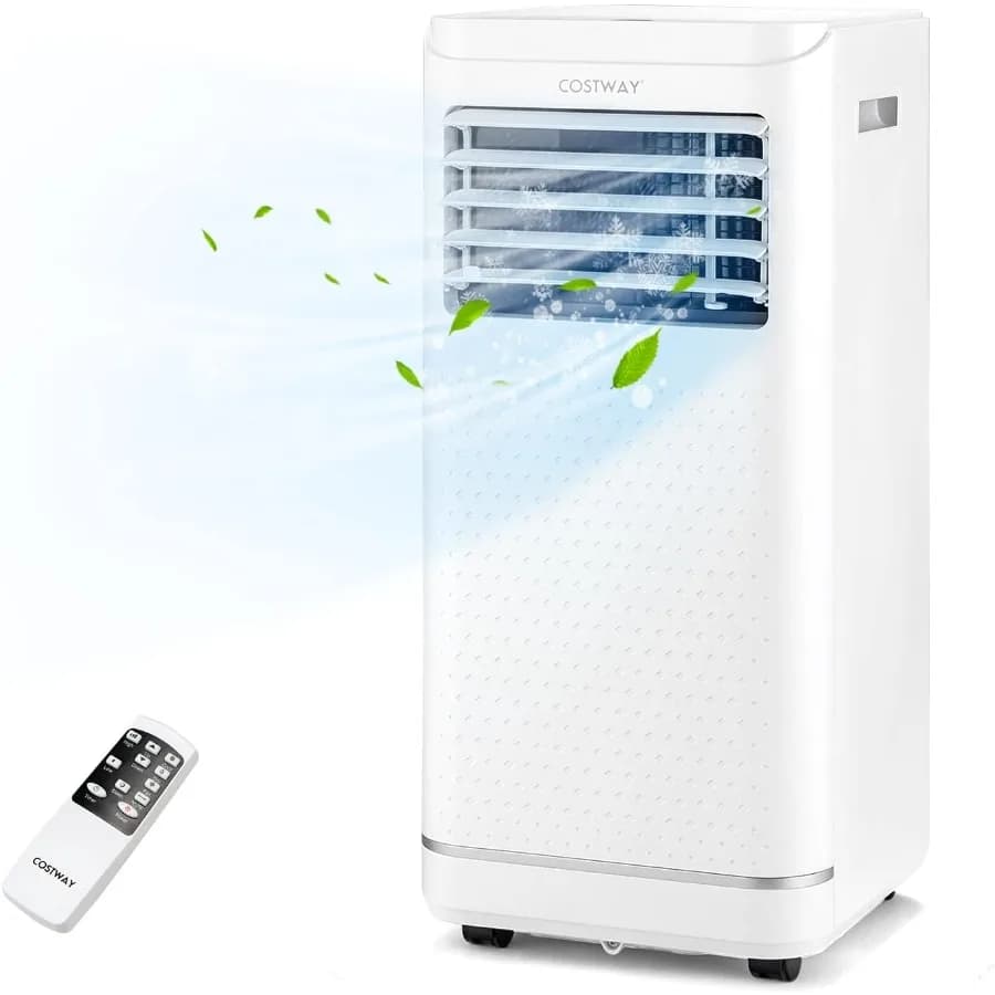 Condizionatore portatile da 10.000 BTU con deumidificatore e modalità ventola per stanze di raffreddamento fino a 350 piedi quadrati Caratteristiche Modalità sospensione 24 ore Tim