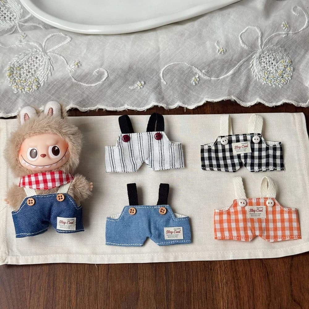 [Without doll] Plush dolls for Mini Labububu 4.0 Triangle Scarf Retro Suit Clothing Accessories for Dolls Fashion Gifts