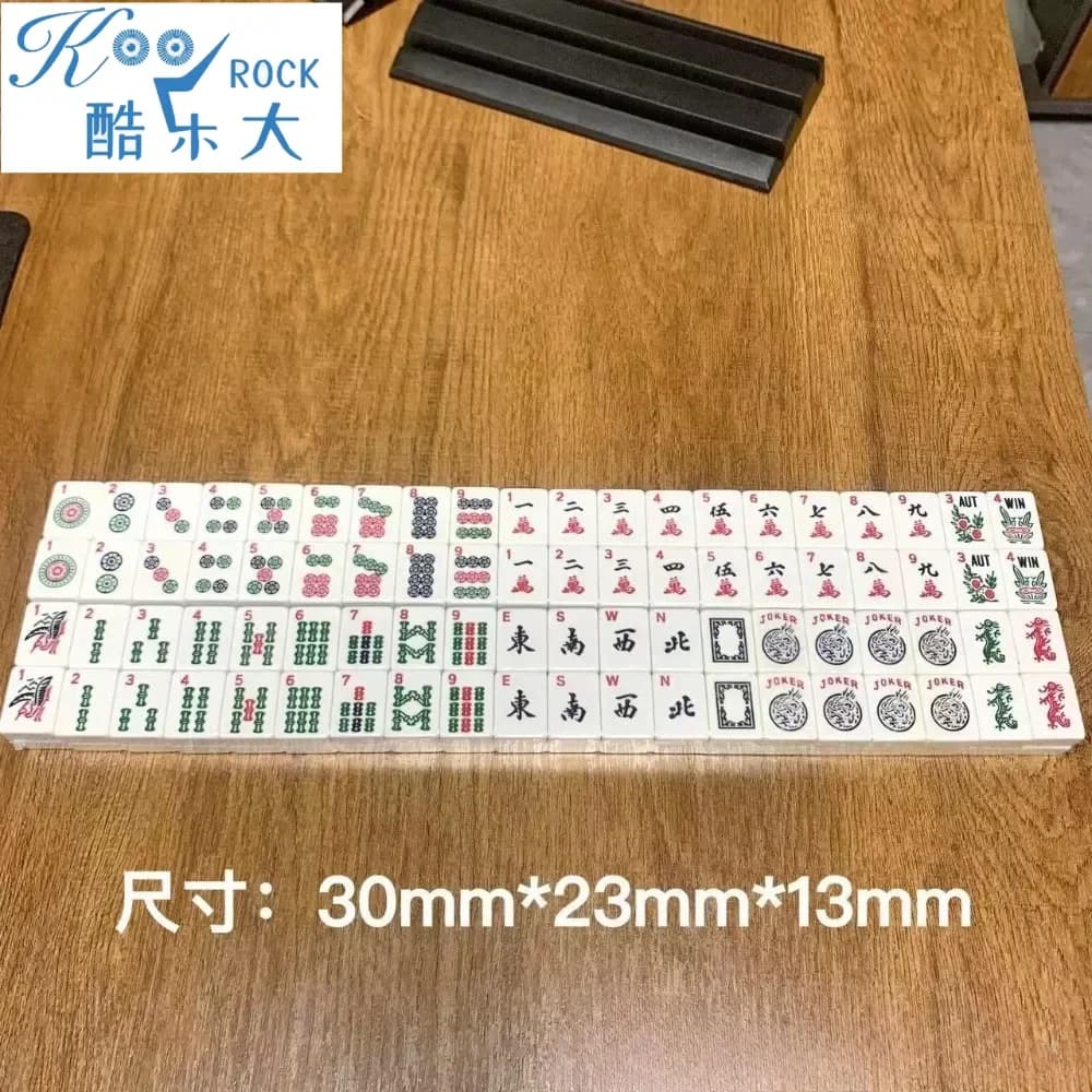 Set Mahjong ebraico americano-166 piastrelle, melamina resistente, gioco portatile in stile USA per giocatori tradizionali e moderni
