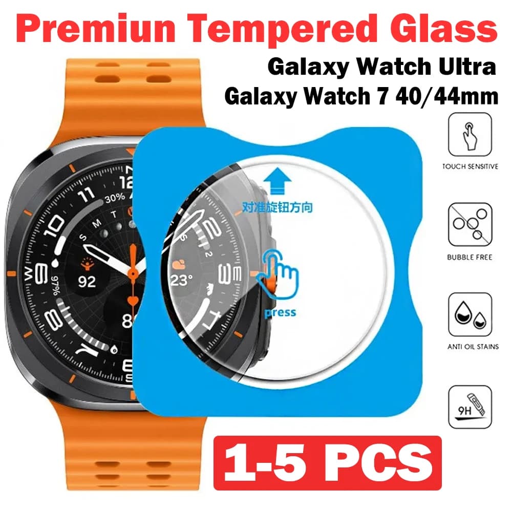 Vetro temperato per Samsung Watch Ultra 47mm Pellicola proteggi schermo per Samsung Watch 7 4 5 6 40mm 44mm Strumento di posizionamento del vetro