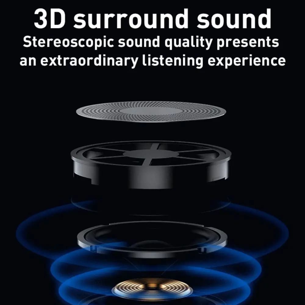 Bluetooth 5.4 Bone Conduction Bluetooth Speaker HiFi Stereo Sound LED Display Under Pillow Speaker Rechargeable Lightweight