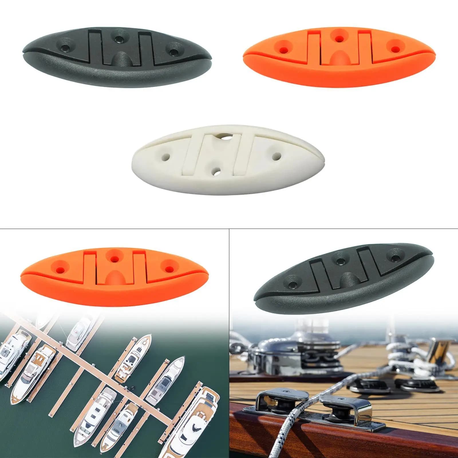 Morsetto per corda per barca pieghevole da cinque pollici con tacchetta per dock, facile installazione, robusto pezzo di ricambio ribaltabile in nylon marino per jet ski