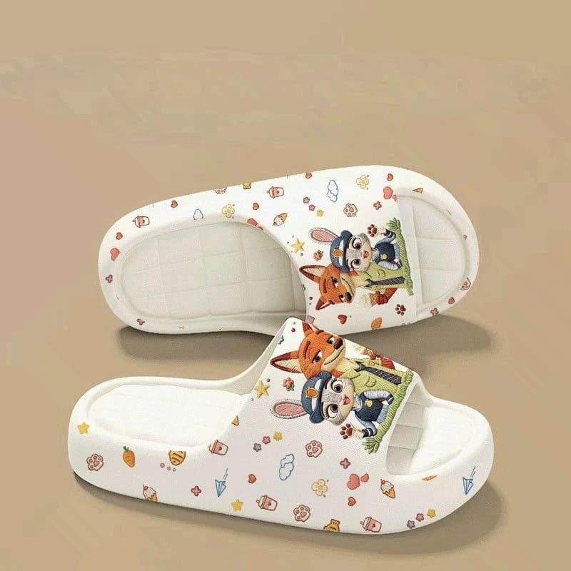 Pantofole Kawaii Zootopia Judy Nick in EVA, Nuove Ciabatte Cartoon Leggere Ultra Morbide con Suola Spessa, Antiscivolo per Casa, Regalo per Studenti