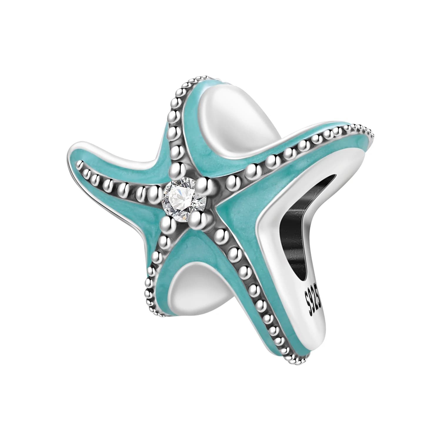 PANPOKI Ciondolo a Forma di Stella Marina Blu in Argento Sterling 925, Decorazione Fai-da-Te per Regali di Compleanno, Accessorio per Bracciali
