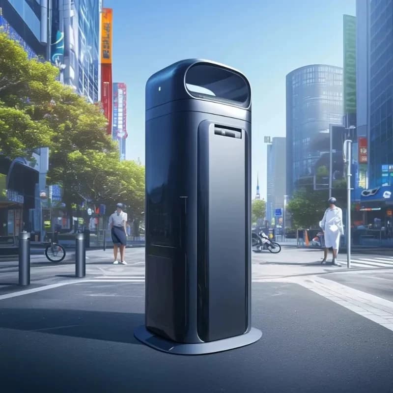 Smart Outdoor Trash Can with Motion Detection, Automatic Lid, and Anti-Odor Features