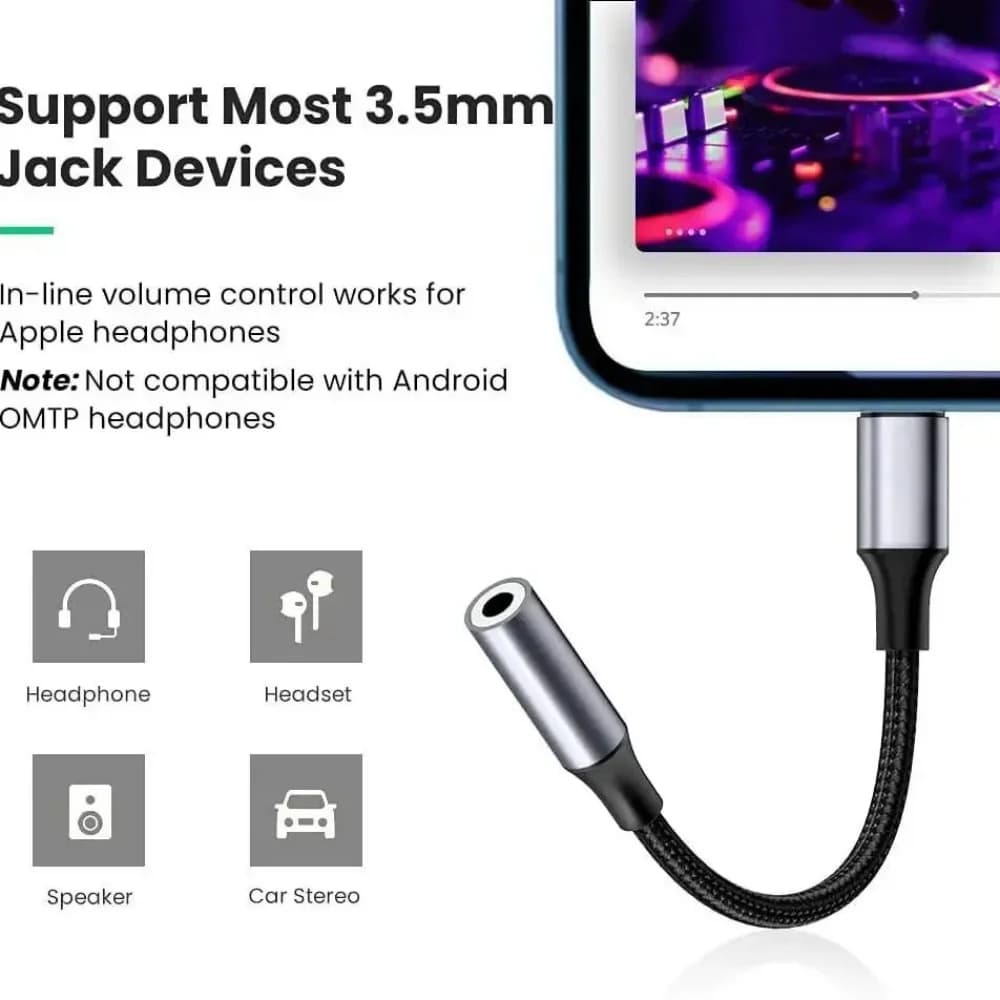 Cavo audio jack da 3,5 mm Adattatore da tipo C a Aux per Samsung Huawei Xiaomi OnePlus Convertitore jack per cuffie USB C femmina