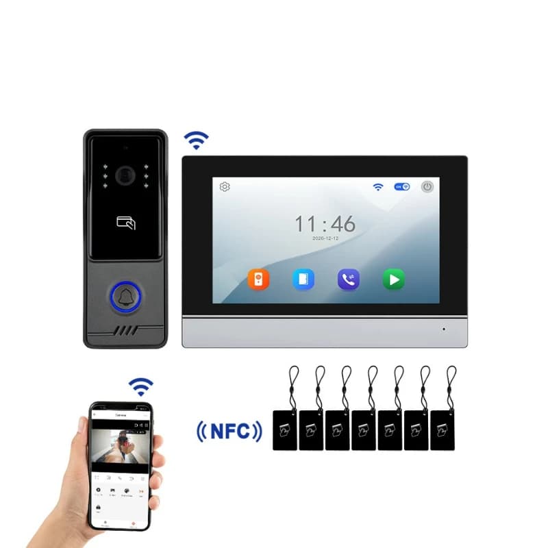 Cross-border new graffiti smart WiFi video doorbell with display screen doorbell with camera video intercom